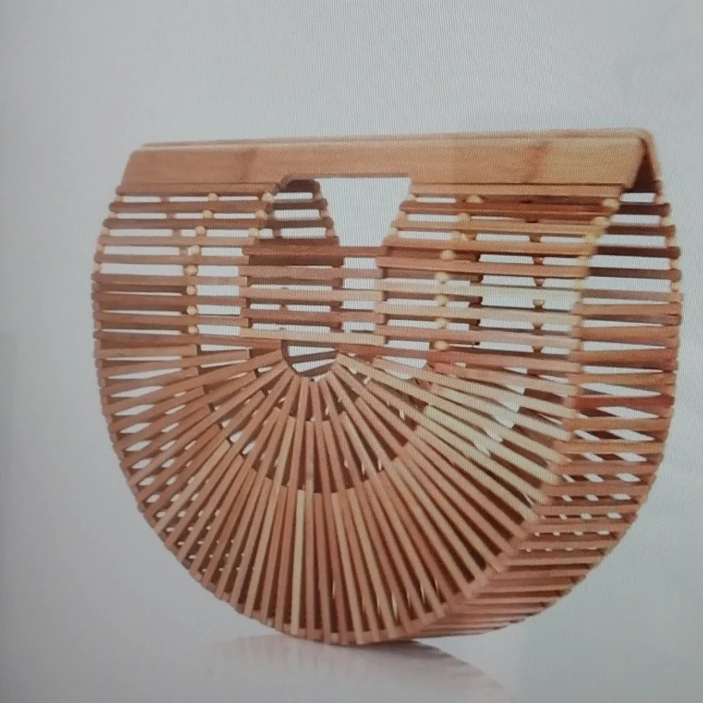 Bamboo half moon bamboo bag - Picture 3 of 4